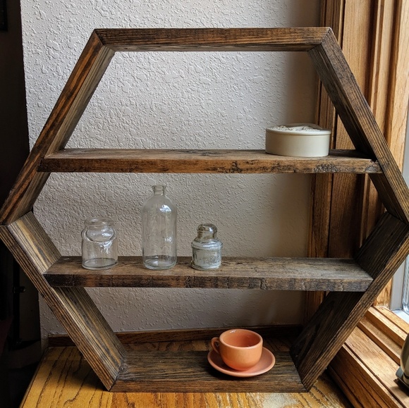 Other - Wood Hexagon Shelf Handmade